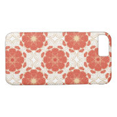 赤および金ゴールドの花のレースパターン Case-Mate iPhoneケース (裏面(横))