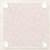 赤および金ゴールドの花柄パターン ガラスコースター (裏面)