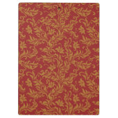 赤および金ゴールドの花柄パターン クリップボード (裏面)