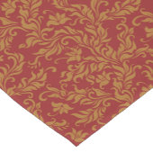 赤および金ゴールドの花柄パターン ショートテーブルランナー (コーナー)