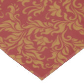 赤および金ゴールドの花柄パターン テーブルクロス (アングル)