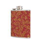 赤および金ゴールドの花柄パターン フラスク (左)