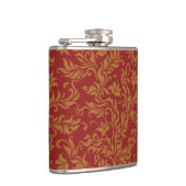 赤および金ゴールドの花柄パターン フラスク (右)