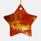 赤および金ゴールドの陶磁器の装飾 セラミックオーナメント (裏面)