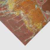 赤および金ゴールドのPertrified木 薄葉紙 (詳細)