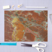 赤および金ゴールドのPertrified木 薄葉紙 (クラフト)