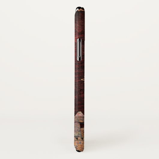 赤および金ゴールドのSteampunkのギア Case-Mate iPhoneケース (裏面/右)