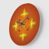 赤および金ゴールド中世パターン柱時計 ラージ壁時計 (傾斜)