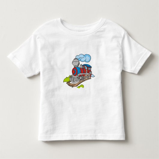 赤および青い列車 トドラーTシャツ (正面)
