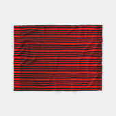 赤および黒のストライプ フリースブランケット (正面(横))