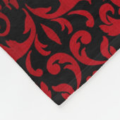 赤および黒のデザイン フリースブランケット (角)