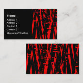赤および黒の抽象芸術 名刺 (正面/裏面)
