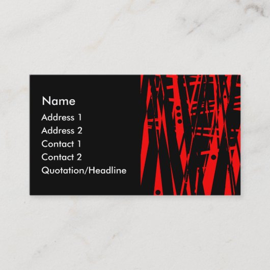 赤および黒の抽象芸術 名刺 (正面)