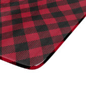 赤および黒の点検のバッファローの格子縞パターン カッティングボード (角)