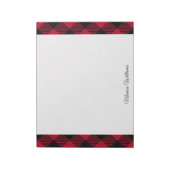 赤および黒の点検のバッファローの格子縞パターン ノートパッド (回転)