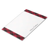 赤および黒の点検のバッファローの格子縞パターン ノートパッド (アングル)