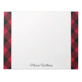 赤および黒の点検のバッファローの格子縞パターン ノートパッド (正面)