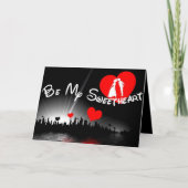 赤および黒の私の恋人のバレンタインカードがあって下さい シーズンカード (正面)