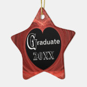 赤および黒はハート螺線形になりました セラミックオーナメント (左)