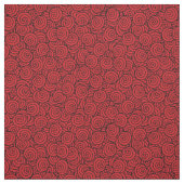 赤および黒はパターン渦巻きました ファブリック (見本)