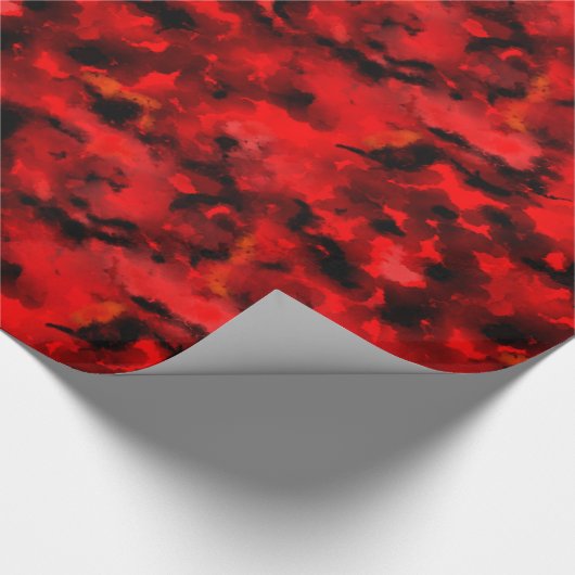 赤および黒は包装紙、迷彩柄の炎に大理石模様をつけました ラッピングペーパー (角)