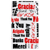 赤および黒は単語の雲感謝していしています スモールペーパーバッグ (裏面)