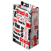 赤および黒は単語の雲感謝していしています スモールペーパーバッグ (裏面アングル)