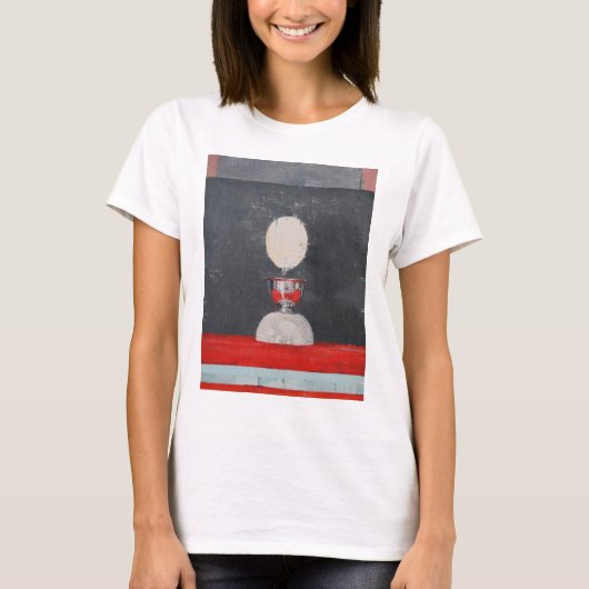 赤および黒上の卵 Tシャツ (正面)