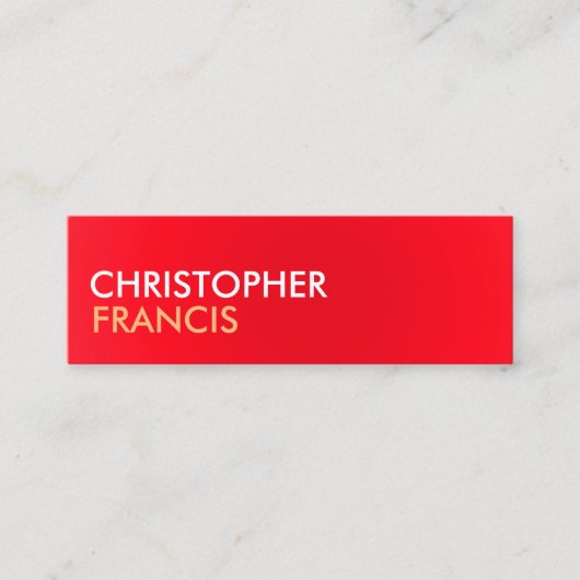赤およびBiege 2枚の調子小型カード スキニー名刺 (正面)