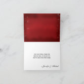 赤およびWhiの雪片の結婚式はメッセージカード感謝していしています サンキューカード (内部)