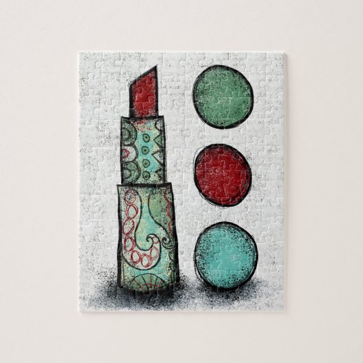 赤お気に入りの口紅ジグソーパズル ジグソーパズル (縦)