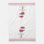 赤お洒落いクリスマス キッチンタオル (縦)