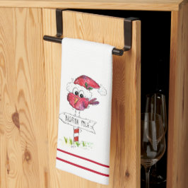 赤お洒落いクリスマス キッチンタオル