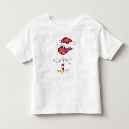 赤お洒落いクリスマス トドラーTシャツ (正面)