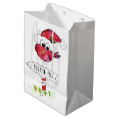 赤お洒落いクリスマス ミディアムペーパーバッグ (正面アングル)