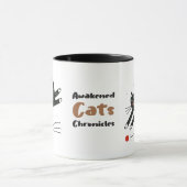 赤お洒落い点を追う黒猫 マグカップ (中央)