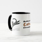 赤お洒落い点を追う黒猫 マグカップ (正面左)