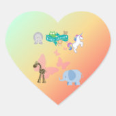 赤お洒落ちゃんシャワー動物パレード ハートシール (正面)