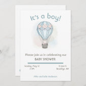 赤お洒落ちゃんシャワー 招待状 (正面/裏面)