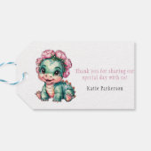 赤お洒落ちゃんシャワーDino喜びありがとう ギフトタグ (裏面横)