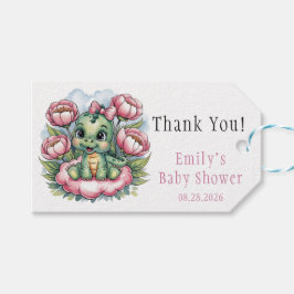 赤お洒落ちゃんシャワーDino喜びありがとう ギフトタグ