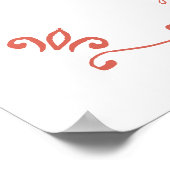 赤お洒落ちゃん図解入りの、写真付きのシャワー手書き ポスター (角)