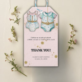 赤お洒落ちゃん服男女兼用赤ちゃんシャワー ギフトタグ