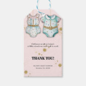 赤お洒落ちゃん服男女兼用赤ちゃんシャワー ギフトタグ (正面)