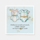 赤お洒落ちゃん服男女兼用赤ちゃんシャワー スタンダードカクテルナプキン (正面)