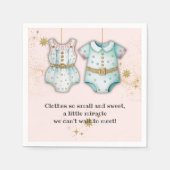 赤お洒落ちゃん服男女兼用赤ちゃんシャワー スタンダードカクテルナプキン (正面)