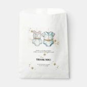 赤お洒落ちゃん服男女兼用赤ちゃんシャワー フェイバーバッグ (正面)