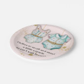 赤お洒落ちゃん服男女兼用赤ちゃんシャワー ペーパープレート (アングル)