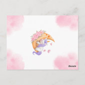 赤お洒落ちゃん用ユニコーン月の赤ちゃんシャワー ポストカード (裏面)
