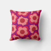 赤お洒落とピンクのフローラレトロはっきりした, 名門私立校風の クッション (裏面)